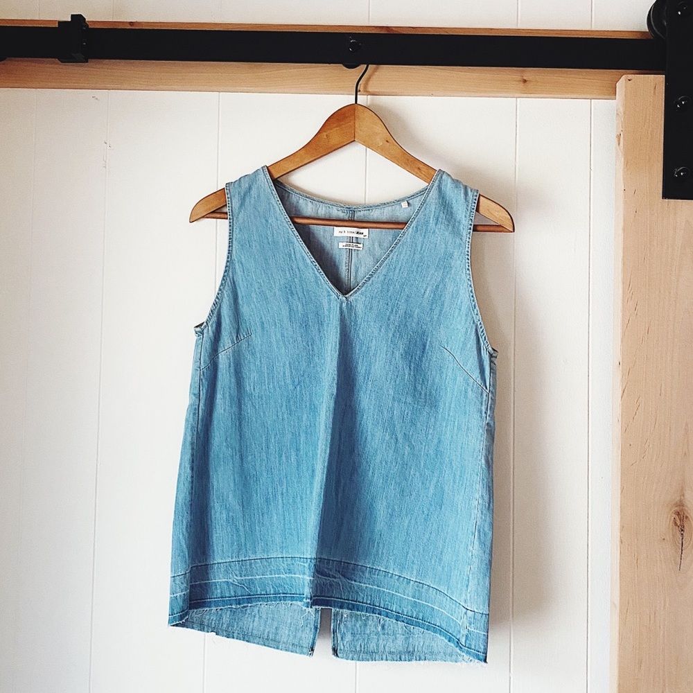 Rag & Bone Denim Raw Hem Blouse